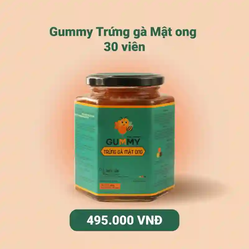 Gummy Trứng Gà Mật Ong (Hũ 30 viên)