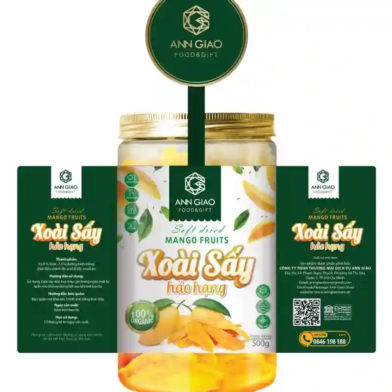 Xoài sấy dẻo hảo hạng - Hộp 500gr